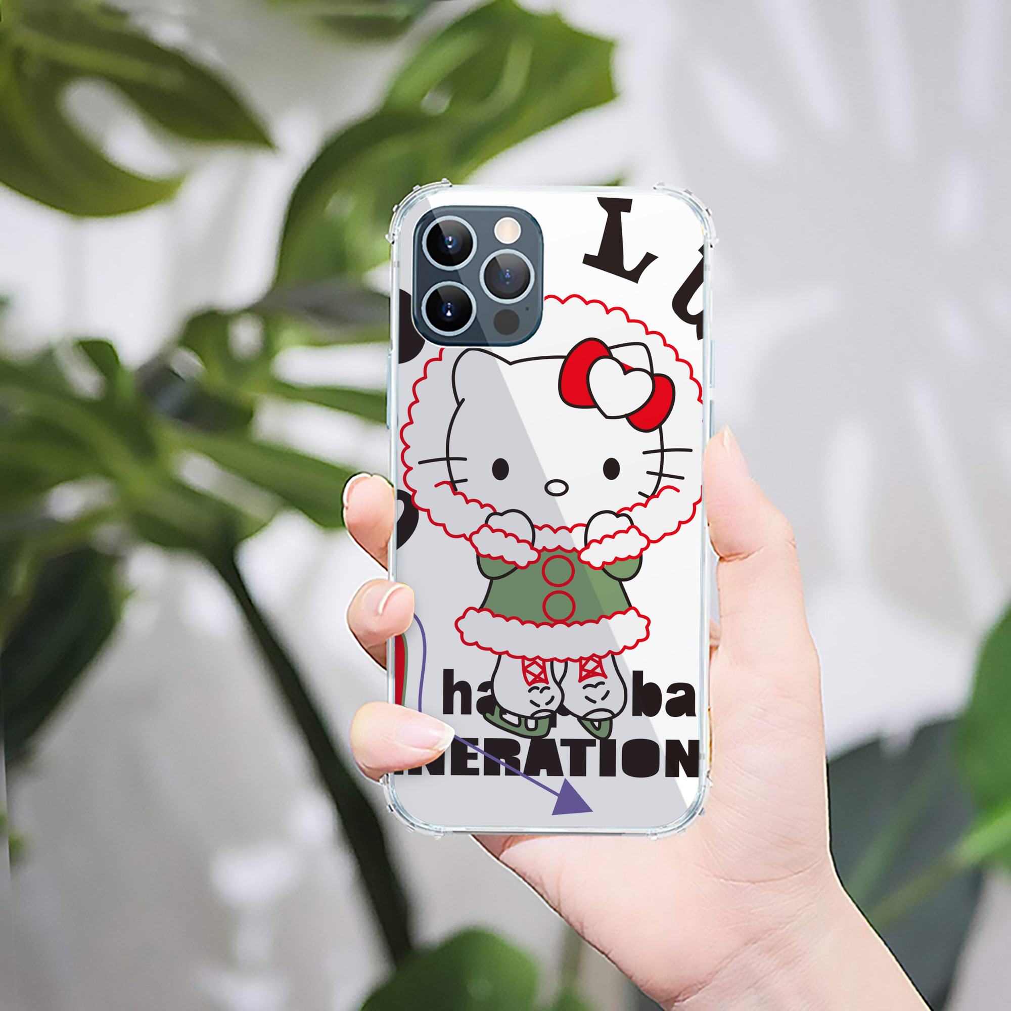 （画像用） Hello Kitty ハローキティ 【iPhone 12シリーズ対応】透明スマホケース（クリアソフトケース）
